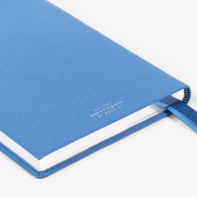 Smythson Pastegrain Soho Notebook in Liberty NILE BLUE