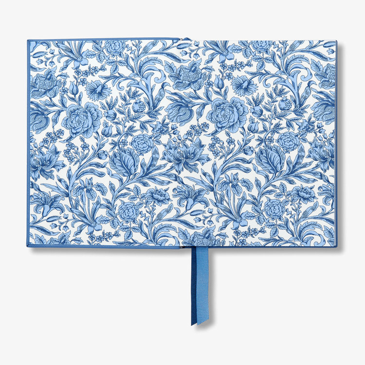 Smythson Pastegrain Soho Notebook in Liberty NILE BLUE