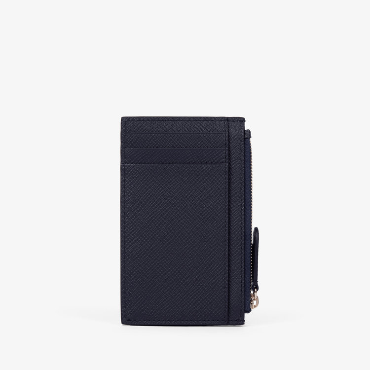 Smythson 8 Card Slot Coin Purse in Panama NAVY
