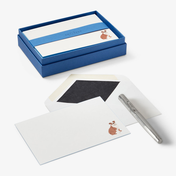 Smythson British Bulldog 10 Card Set WHITE WOVE