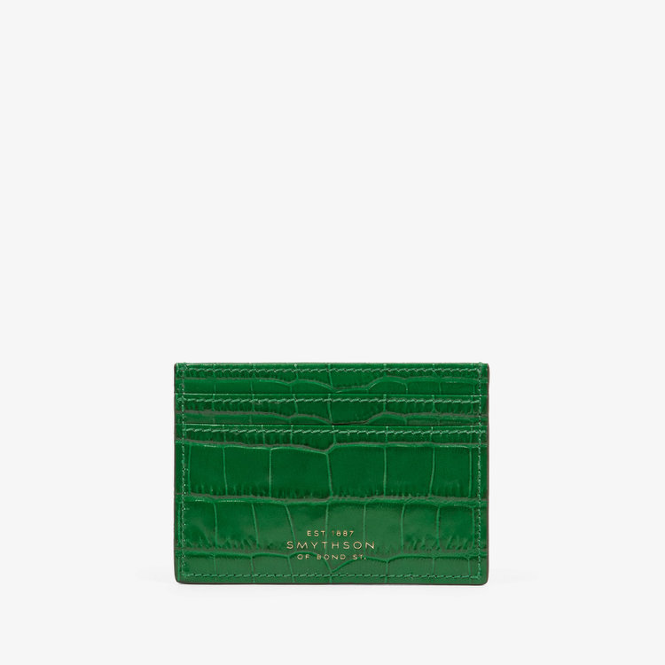Smythson Mara Flat Card Holder CLOVER