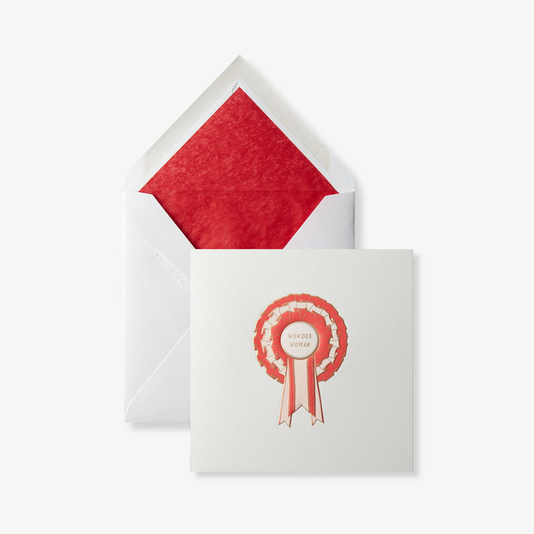 Smythson Mothers Day Wonder Woman Card WHITE WOVE
