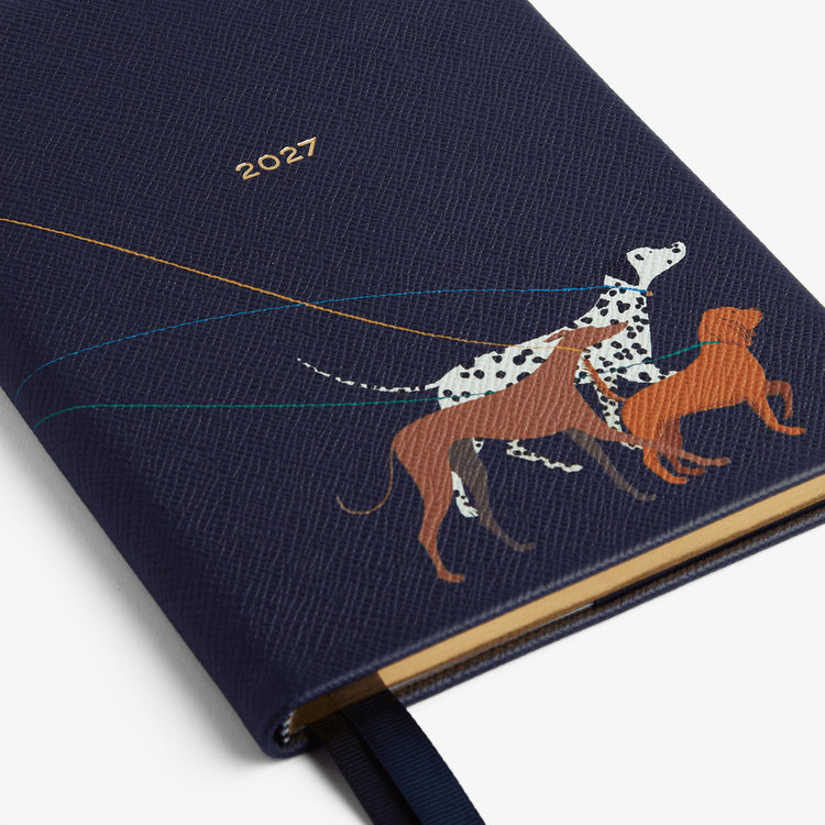 Smythson 【予約】2027 Soho Dogs Weekly Diary in Panama NAVY