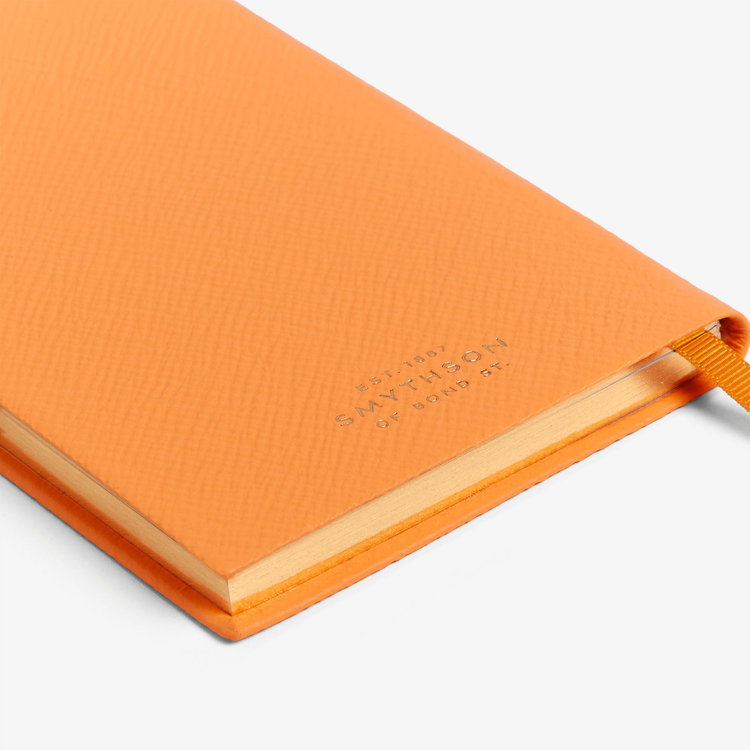 Smythson Make It happen Panama Notebook in Pastegrain LIGHT ORANGE
