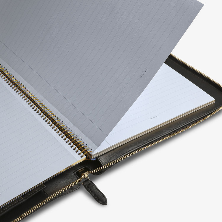 Smythson Panama A4 Zip Folder BLACK