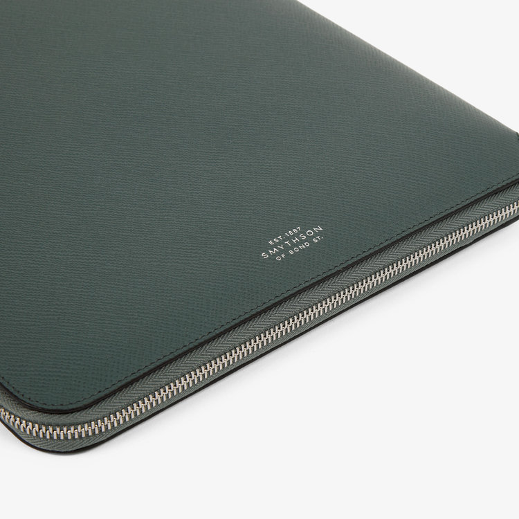 Smythson Panama A4 Zip Folder S GREEN