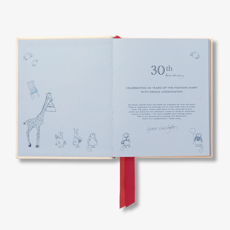 Smythson Smythson x Grace Coddington 2027 Premier Fashion Diary in Panama LINEN