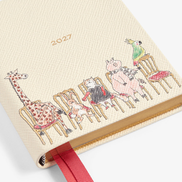 Smythson Smythson x Grace Coddington 2027 Premier Fashion Diary in Panama LINEN