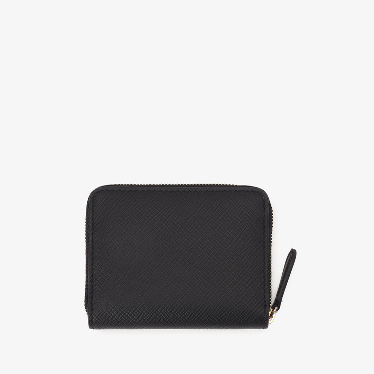 Smythson Panama Small Zip Around Purse BLACK