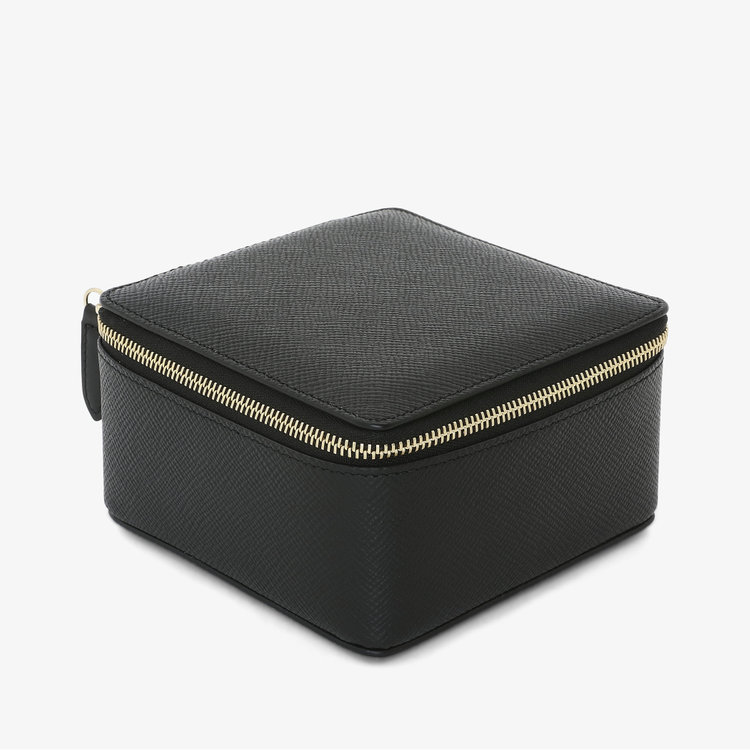 Smythson Panama Large Trinket Case BLACK