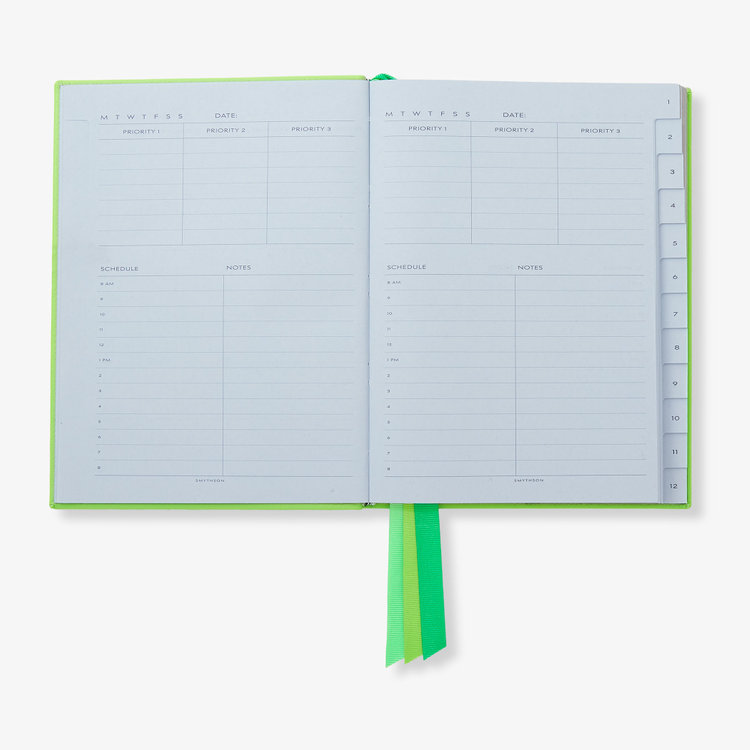 Smythson 【ポイント10%還元】Pastegrain Soho Planner APPLE GREEN