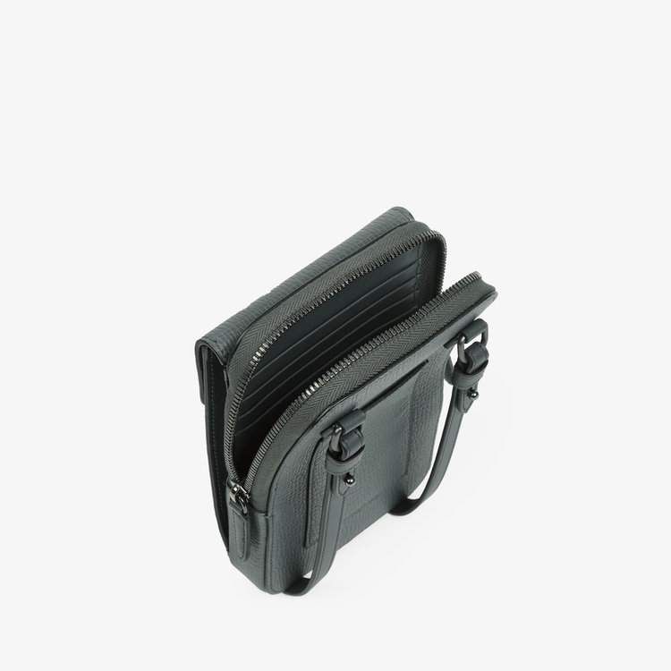 Smythson  Crossbody Pouch in Ludlow SLATE GREEN