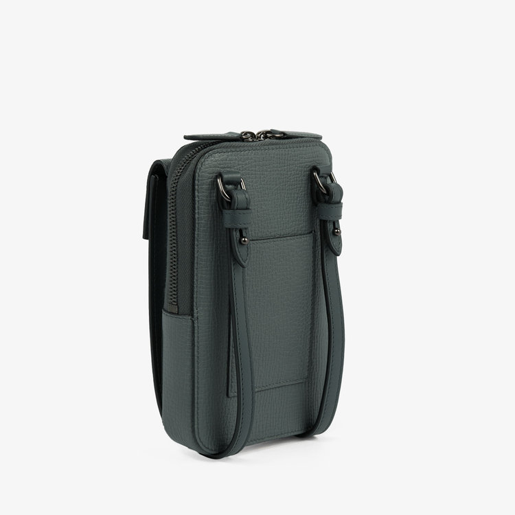 Smythson  Crossbody Pouch in Ludlow SLATE GREEN