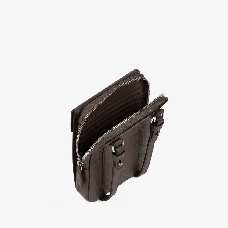 Smythson Ludlow Crossbody Pouch DARK TAUPE