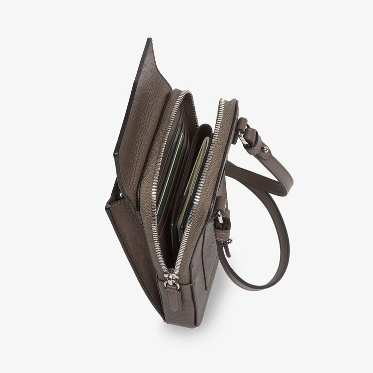 Smythson Ludlow Crossbody Pouch DARK TAUPE