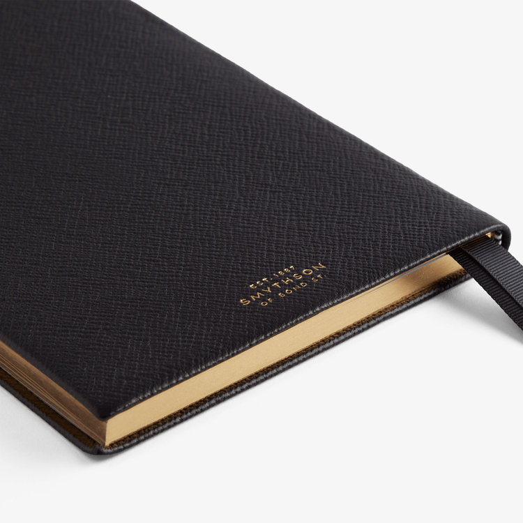 Smythson 2027 Soho Vertical Weekly Diary in Pastegrain BLACK