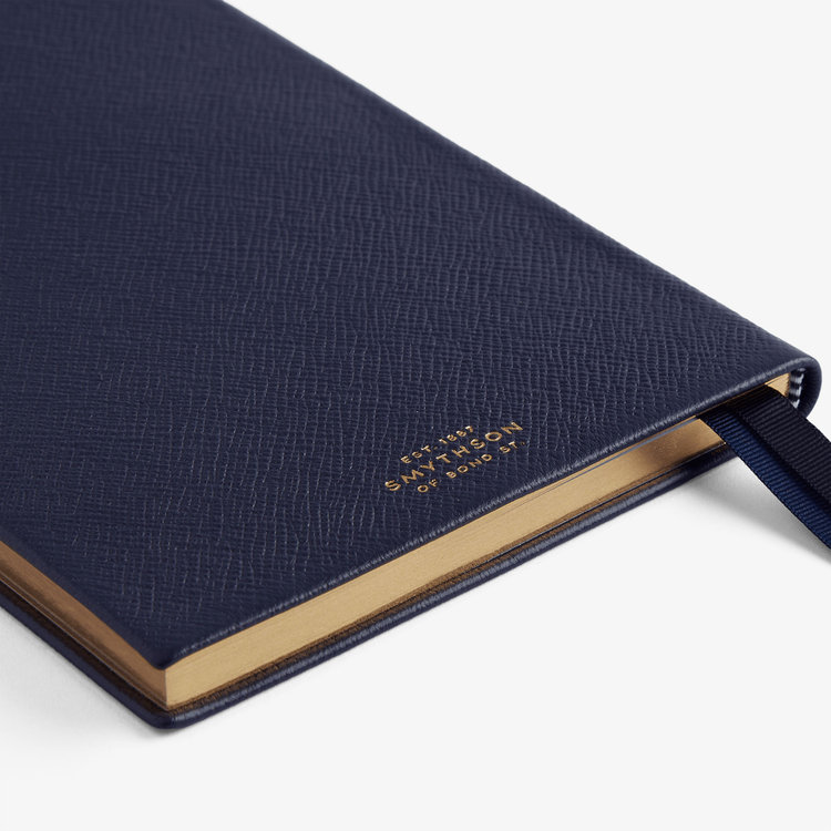Smythson 2027 Soho Vertical Weekly Diary in Pastegrain NAVY
