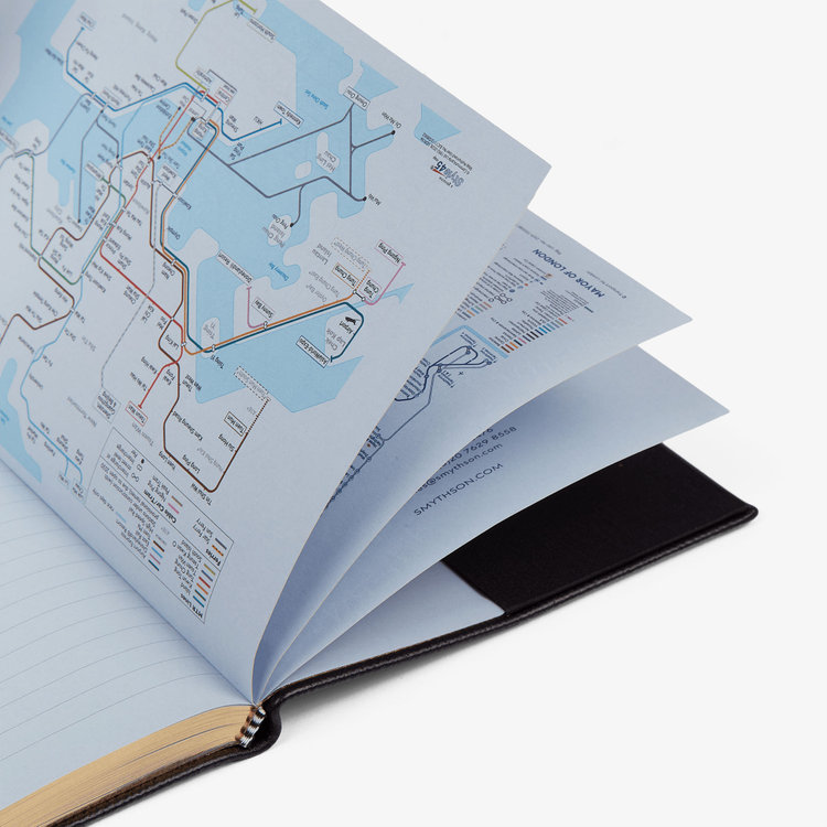 Smythson 2027 Soho Vertical Weekly Diary in Pastegrain BLACK