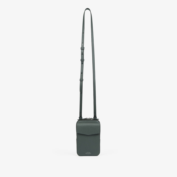 Smythson  Crossbody Pouch in Ludlow SLATE GREEN