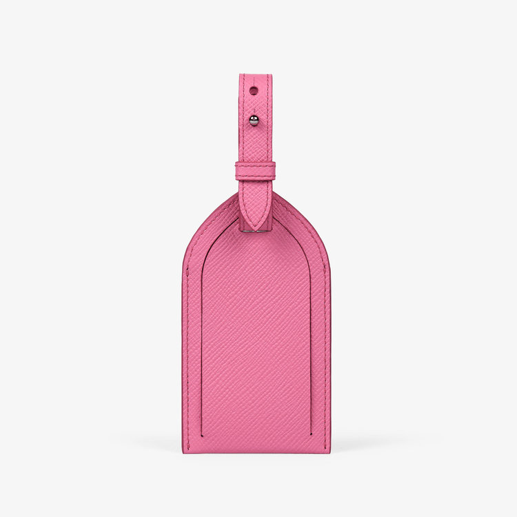 Smythson Panama Luggage Tag FLAMINGO