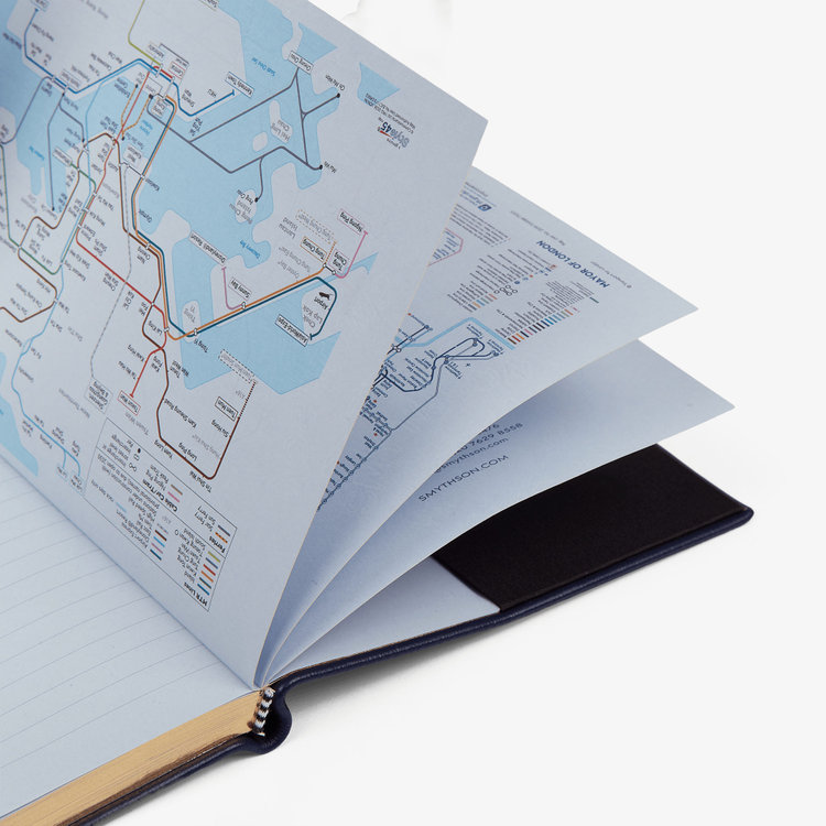 Smythson 2027 Soho Vertical Weekly Diary in Pastegrain NAVY