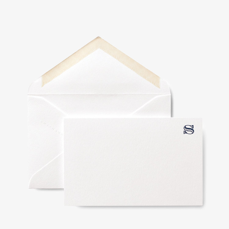Smythson Initial S Alphabet 10 Card Set WHITE WOVE