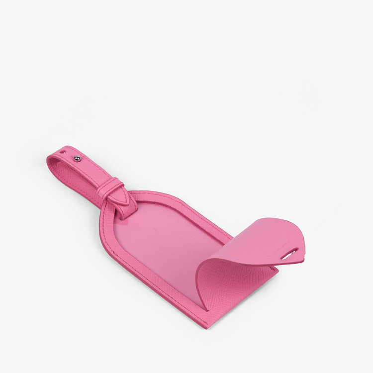 Smythson Panama Luggage Tag FLAMINGO