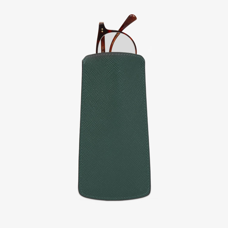 Smythson Panama Glasses Case FOREST GREEN