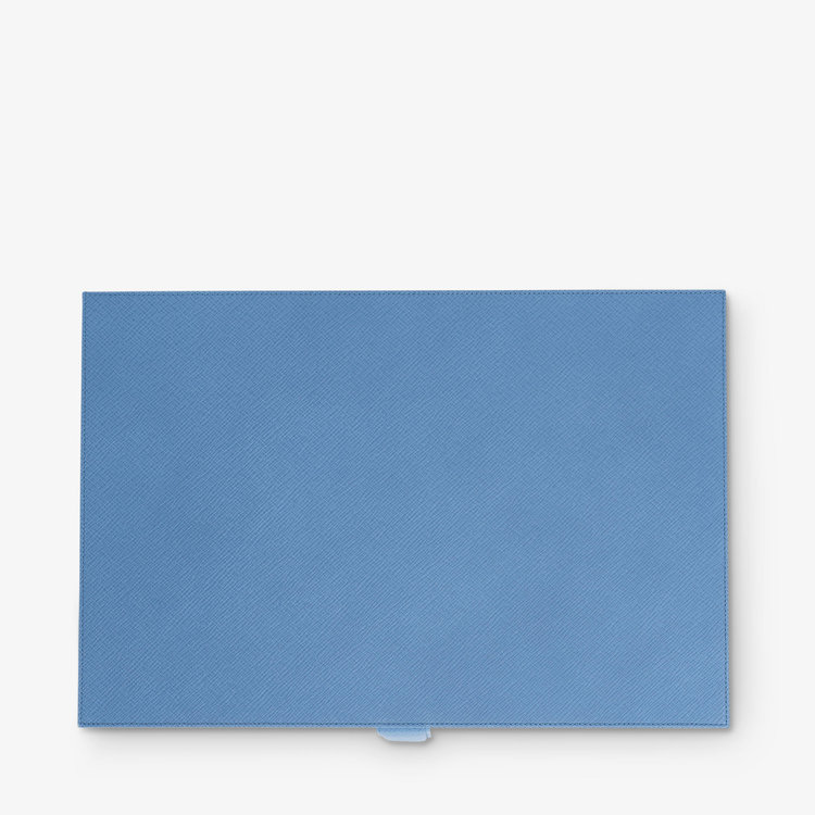 Smythson Panama Medium Bkgammon Case NILE BLUE