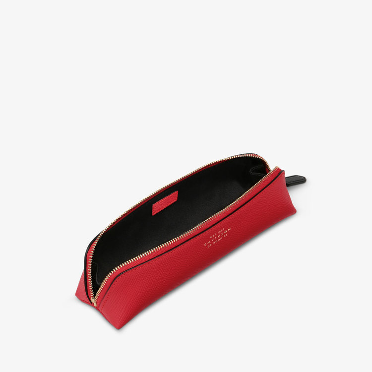 Smythson Panama Pencil Case SCARLET RED