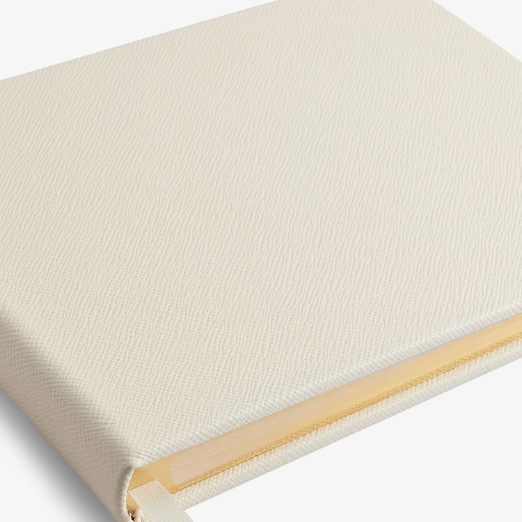 Smythson Panama Baby Book Small CHALK