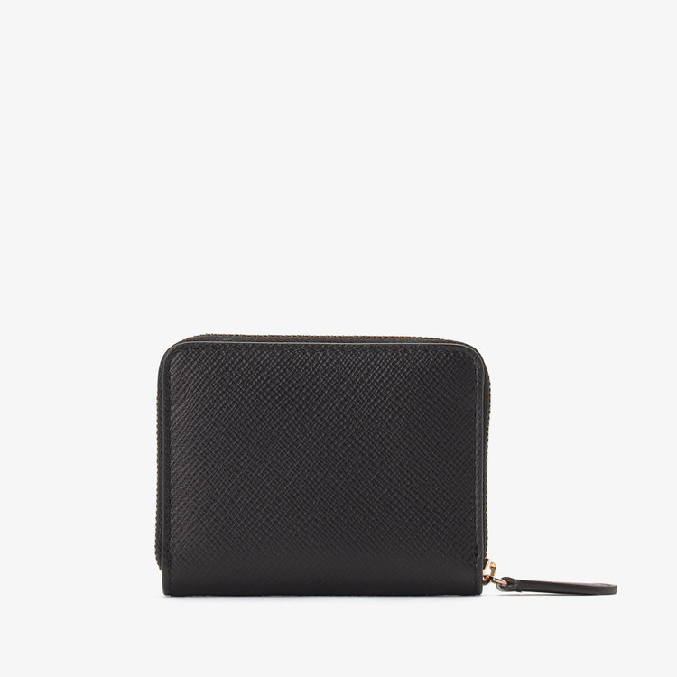 Smythson Panama Small Zip Around Purse BLACK