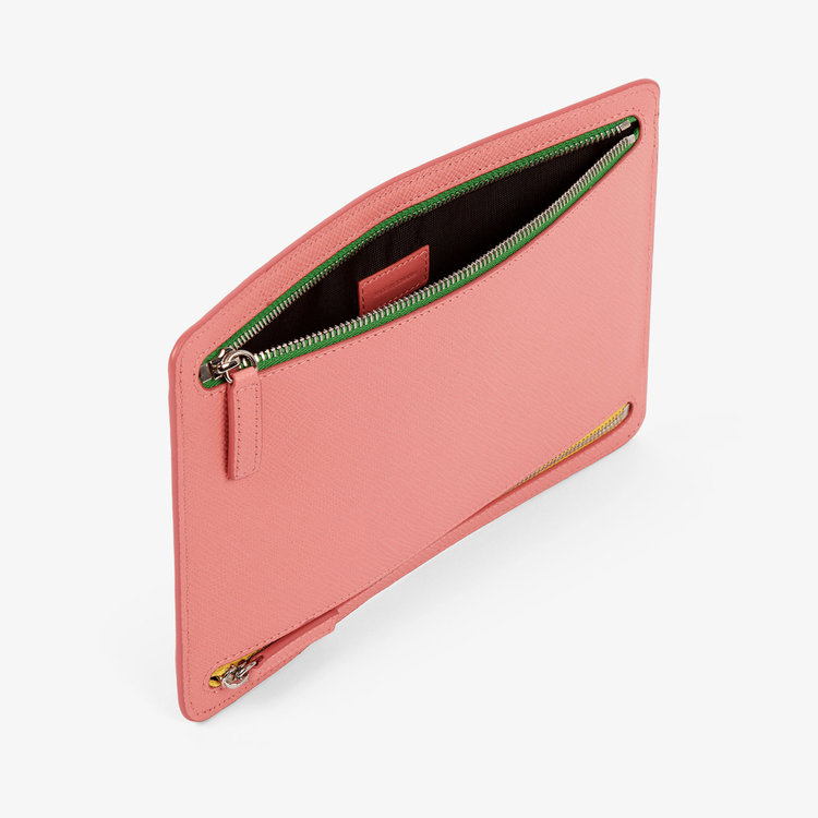 Smythson Panama Multi-Zip Case CANDY PINK