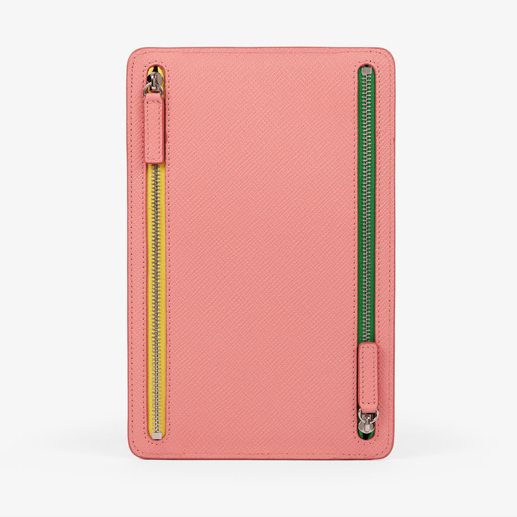 Smythson Panama Multi-Zip Case CANDY PINK