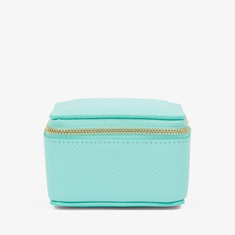 Smythson Panama Medium Trinket Case BRIGHT AQUA