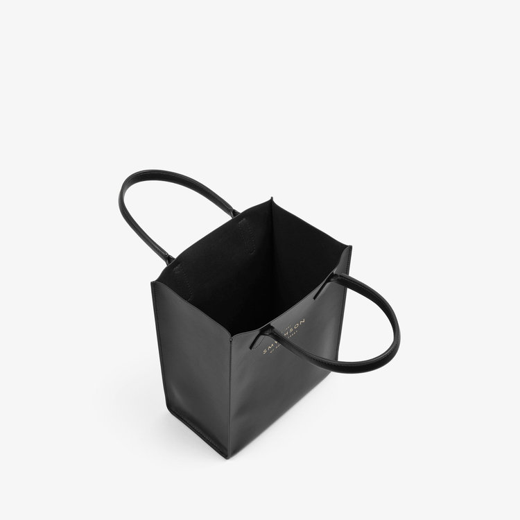 Smythson Mini Pavilion Kingly Tote Bag BLACK