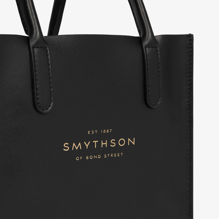 Smythson Mini Pavilion Kingly Tote Bag BLACK