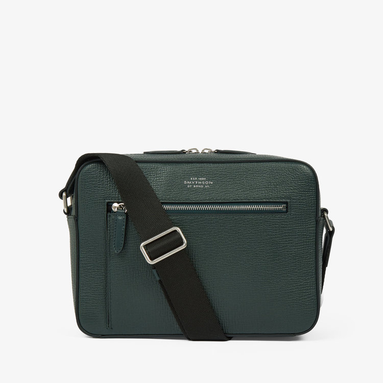Smythson Ludlow Zip Crossbody Bag BOTTLE GREEN