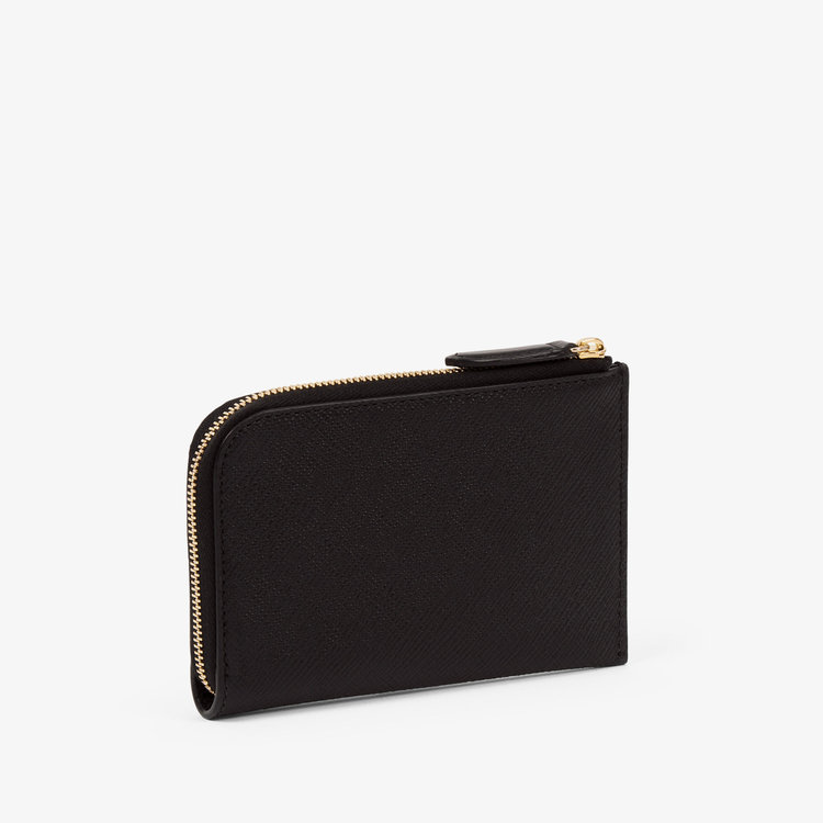 Smythson Panama Small Flat Pouch BLACK