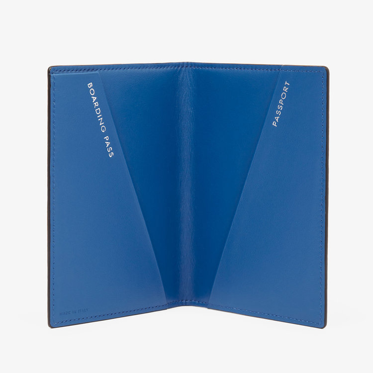 Smythson Panama Passport Cover CERULEAN