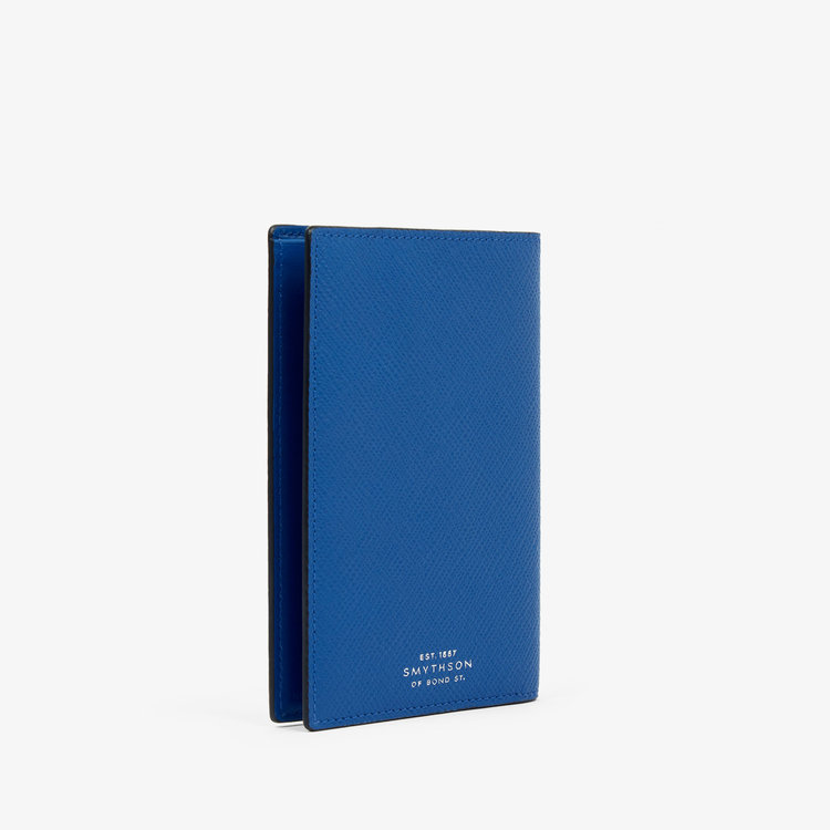 Smythson Panama Passport Cover CERULEAN