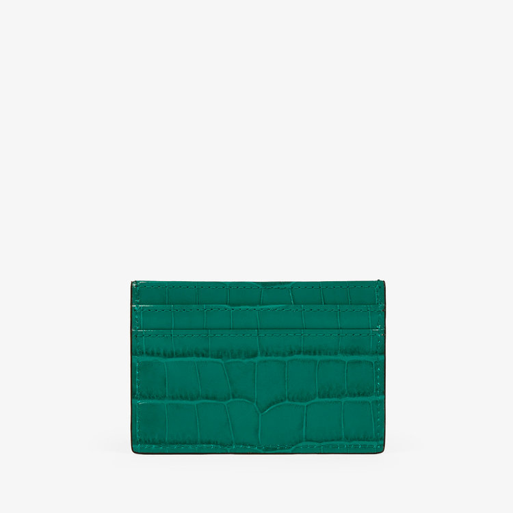 Smythson Mara Flat Card Holder PETROL