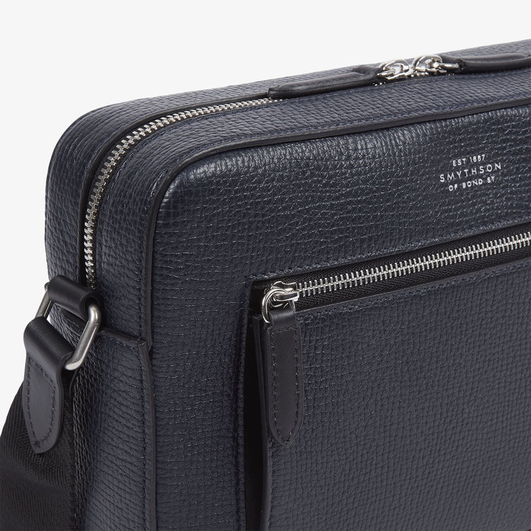 Smythson Ludlow Zip Crossbody Bag NAVY