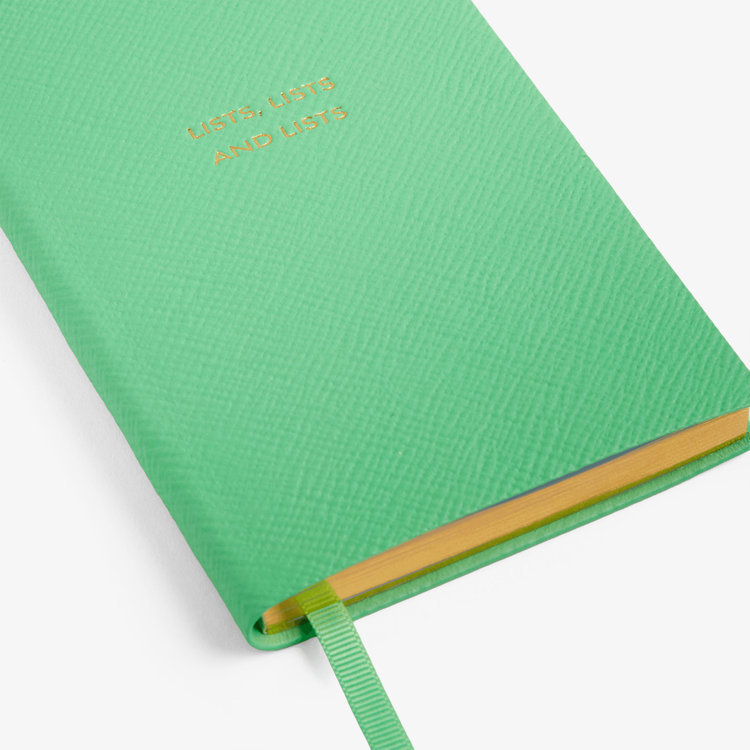 Smythson Pastegrain Panama Notebook Lists Lists & Lists SHAMROCK