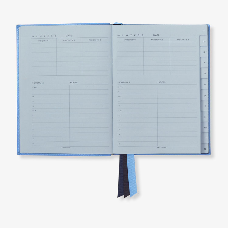 Smythson Pastegrain Soho Planner NILE BLUE