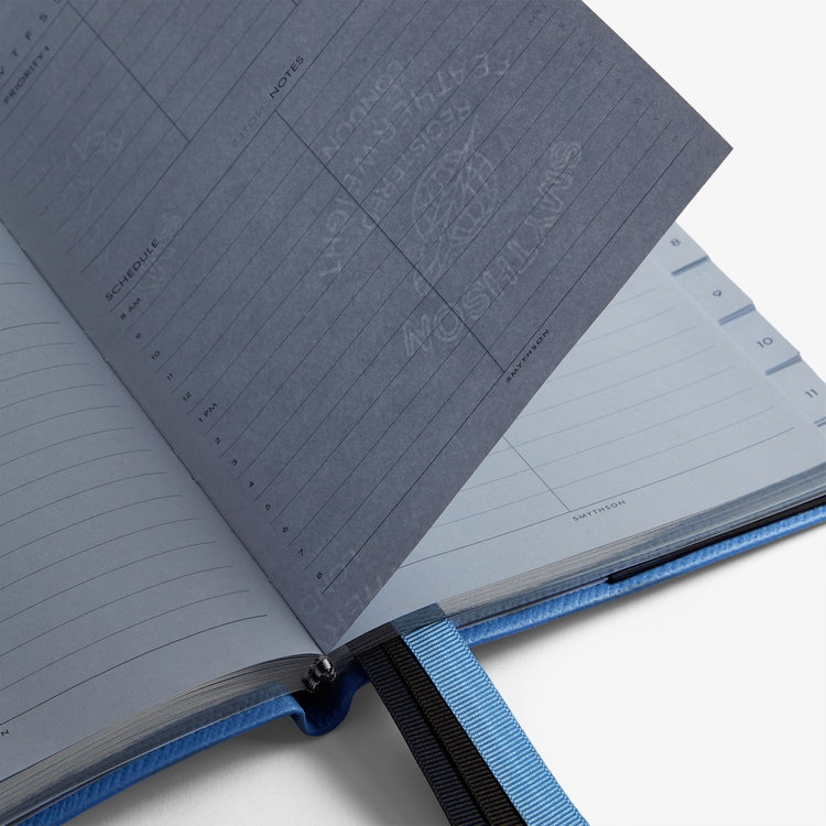 Smythson Pastegrain Soho Planner NILE BLUE