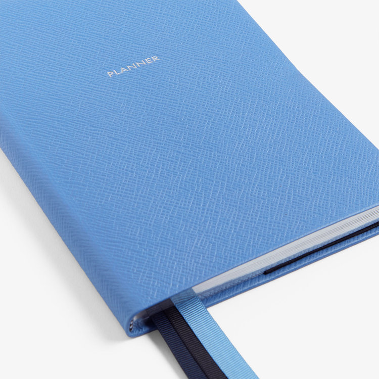 Smythson Pastegrain Soho Planner NILE BLUE
