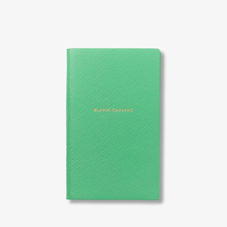 Smythson Pastegrain Panama Notebook Blank Canvas SHAMROCK