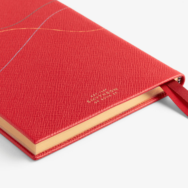 Smythson 2027 Soho Dogs Weekly Diary in Panama SCARLET RED