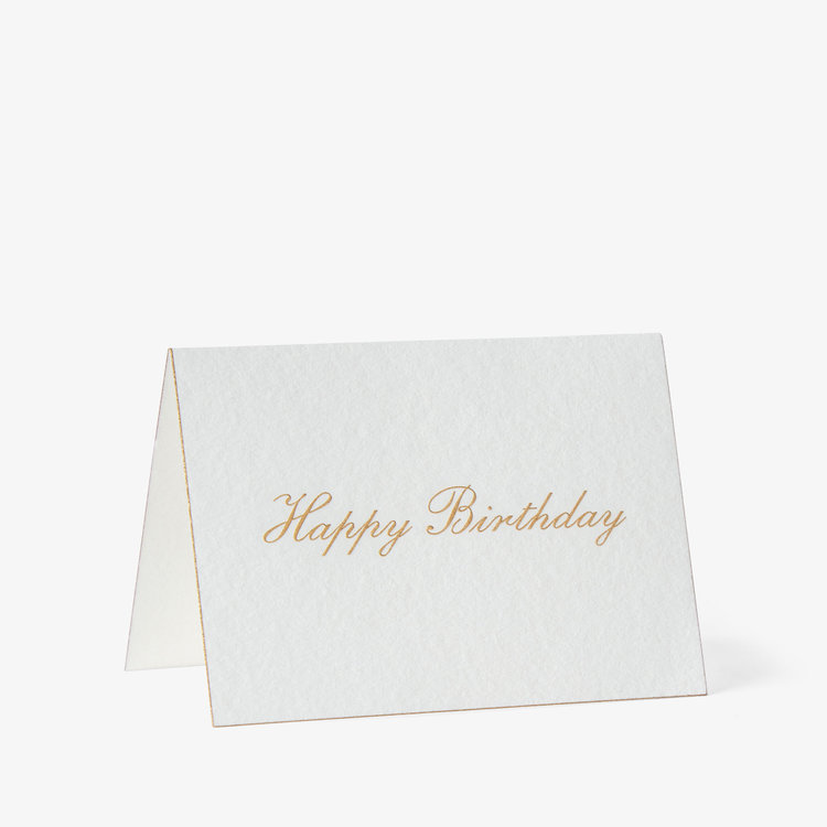Smythson Happy Birthday Gift Card 10 Card Set WHITE WOVE